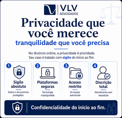 infográfico explicando a importância do sigilo no divórcio online