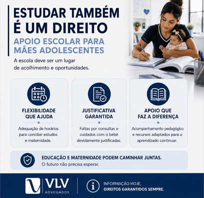 imagem explicando que estudar é um direito de mães adolescentes