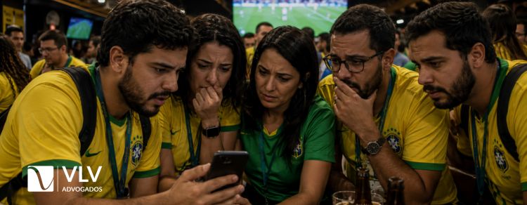 Liberar funcionário em jogo do Brasil: empresa é obrigada? 2 imagem representando trabalhadores preocupados com mensagem do chefe