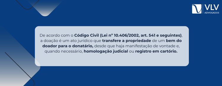 imagem representando partecódigo cívil que fala sobre doação em caso de imóvel doado
