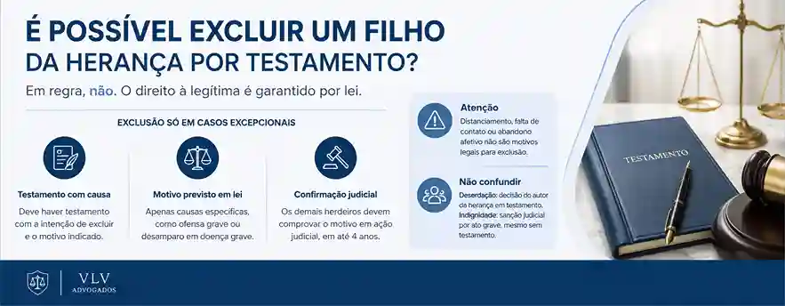 É possível excluir um filho da herança por testamento?