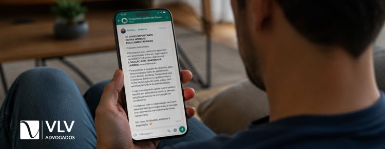 Airbnb em condomínio: STJ suspende ações em todo o país 3 imagem representando mensagem do sindico whatsapp