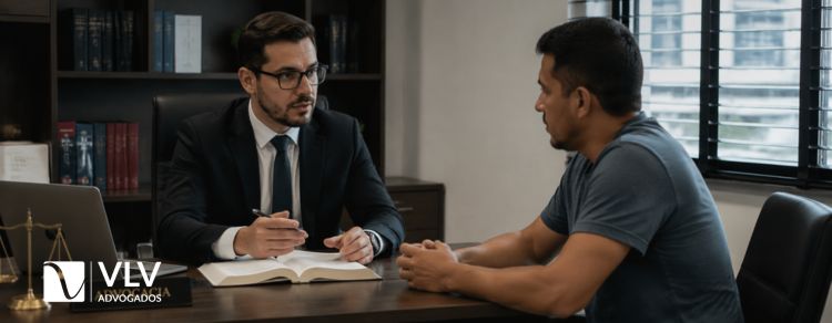 imagem representando homem buscando assistência jurídica ao trabalhar em feriado