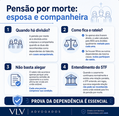 União estável dá direito à pensão por morte? Regras e prazos 3 imagem explicando pensão por morte para companheira e esposa