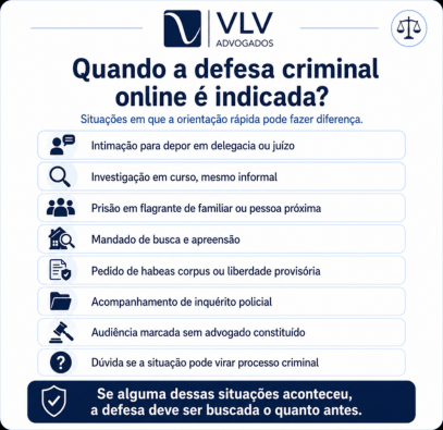 infográfico explicando quando a defesa criminal online é necessária