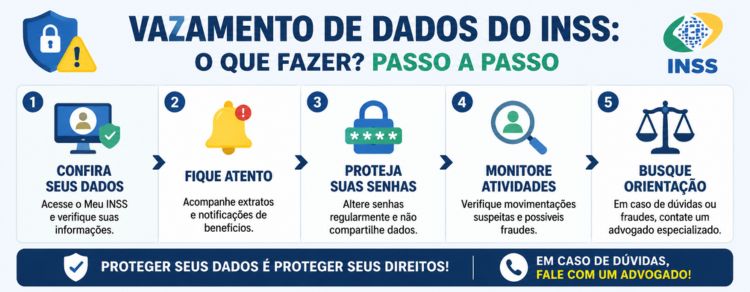 Vazamento no INSS expõe dados de milhões de brasileiros 2 imagem representando o que fazer em caso de vazamento de dados
