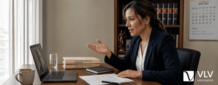 Novas regras do BPC LOAS em 2026: entenda o novo limite de renda 2 Advogada em atendimento online orientando cliente sobre o prazo de exigência do INSS no pedido de BPC.