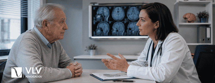 idoso com alzheimer em médico