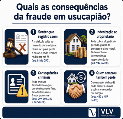Fraude em usucapião: como identificar e agir? 2 imagem representando quais consequências da fraude em usucapião