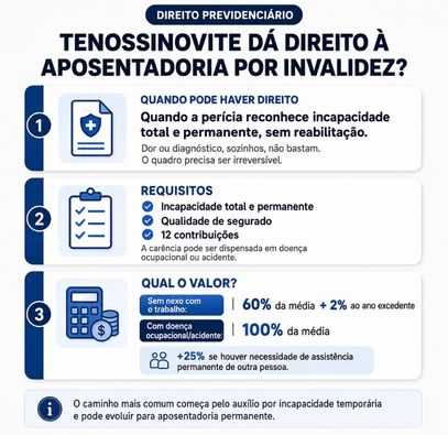 CID M65 aposenta? Tenossinovite e benefícios do INSS 3 imagem informativa tenossinovite dá direito a aposentadoria por invalidez