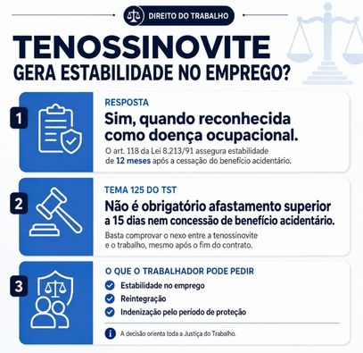 CID M65 aposenta? Tenossinovite e benefícios do INSS 2 imagem informativa tenossinovite gera estabilidade no emprego