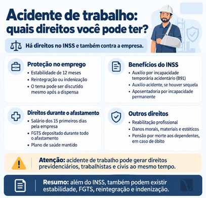 Quais são os direitos de quem sofre um acidente de trabalho?