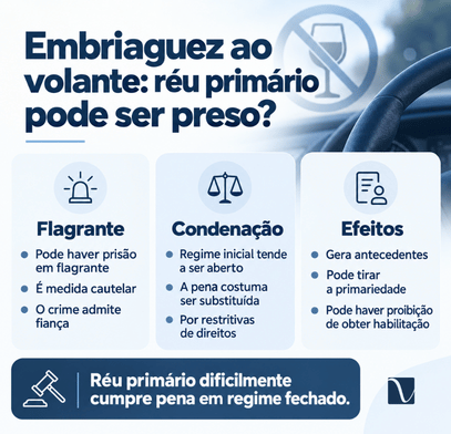 Artigo 306 do CTB: quando dirigir embriagado vira crime 2 Quem é réu primário pode ser preso por dirigir embriagado?