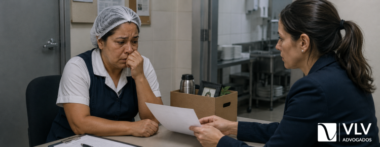 Fui demitida após apresentar medida protetiva à empresa: isso é permitido? 2 imagem representando copeira sendo demitida
