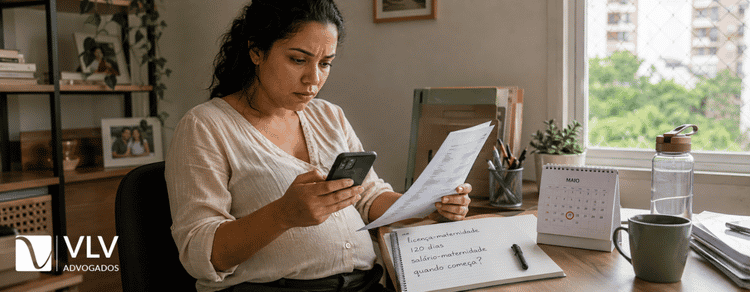 Trabalhadora em licença-maternidade