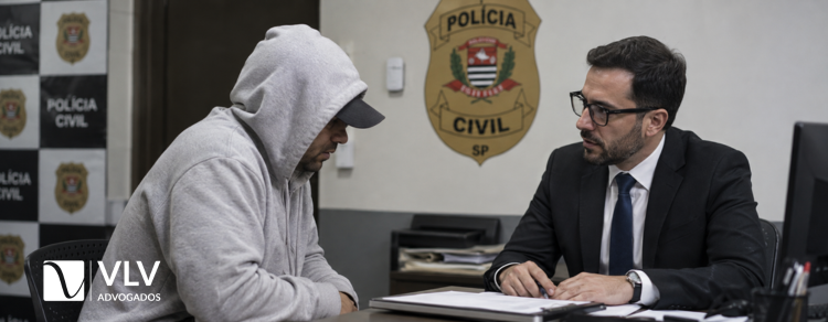Olheiro do tráfico responde por qual crime? O que decidiu o STJ 2 imagem representando olheiro em delegacia com advogado