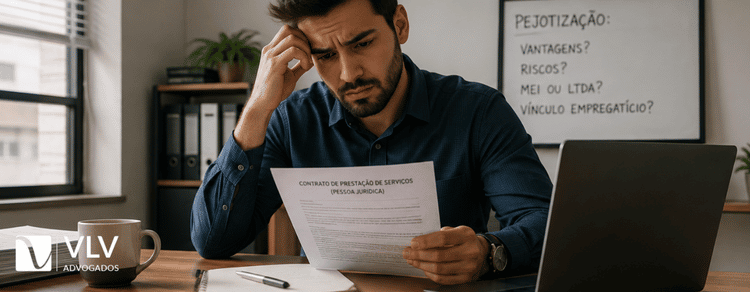 Trabalhador preocupado com pejotização