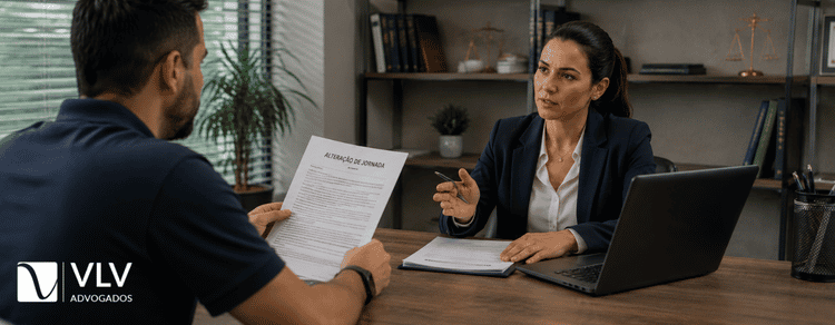 A empresa pode mudar seu horário de trabalho? Entenda a CLT 2 Advogada agindo após empresa mudar horário de trabalho do funcionário