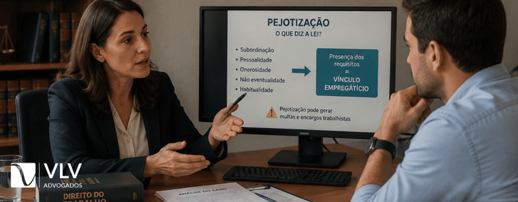 Advogada explicando pejotização