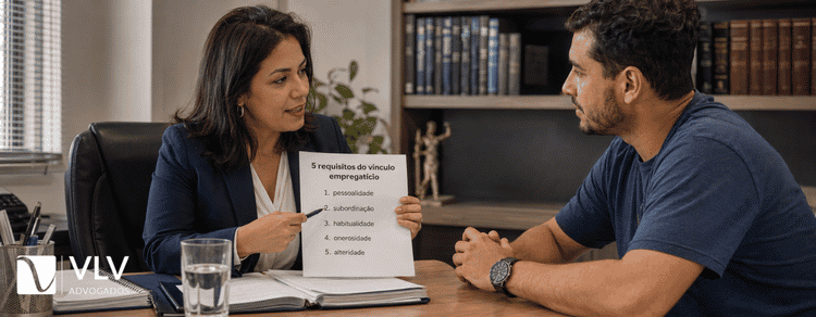 Vínculo empregatício: os 5 requisitos e como saber se você tem 2 Homem buscando vínculo empregatício com empregada