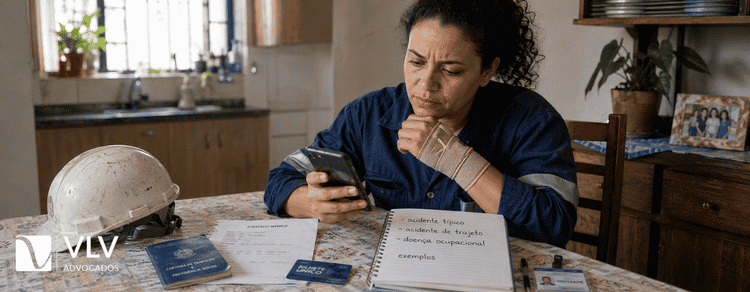Tipos de acidente de trabalho: quais são e exemplos 1 Trabalhadora que sofreu acidente de trabalho