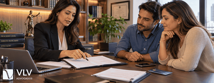 Advogada explicando penhora online