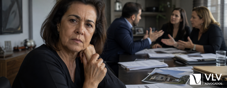 imagem representando viúva em litigio