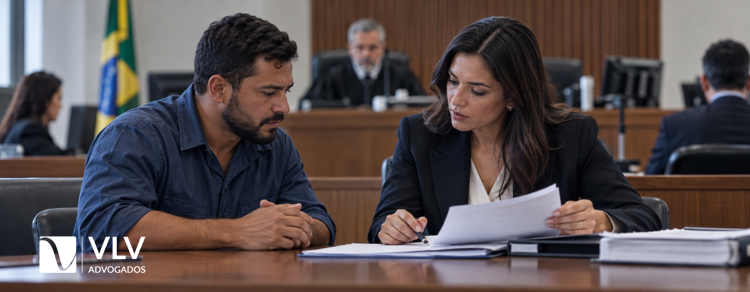 Ganhou a ação trabalhista e nĂŁo recebeu? STJ libera pedido de insolvĂȘncia civil 1 imagem representando homem e advogada trabalhista em insolvĂȘncia civil