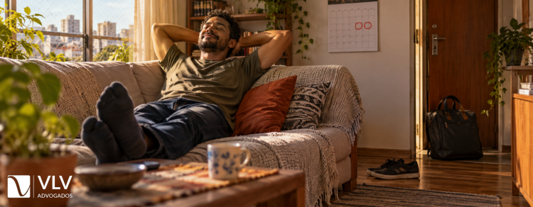 Fim da escala 6x1: o que fazer se a empresa não der as duas folgas 1 imagem representando homem descansando em sua folga da escala 6x1